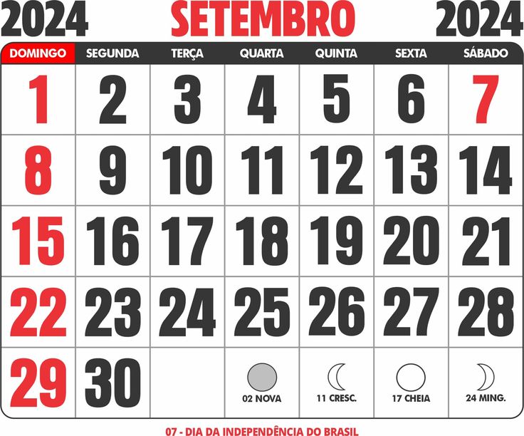 Calendário Setembro 2024 – Imagem Legal